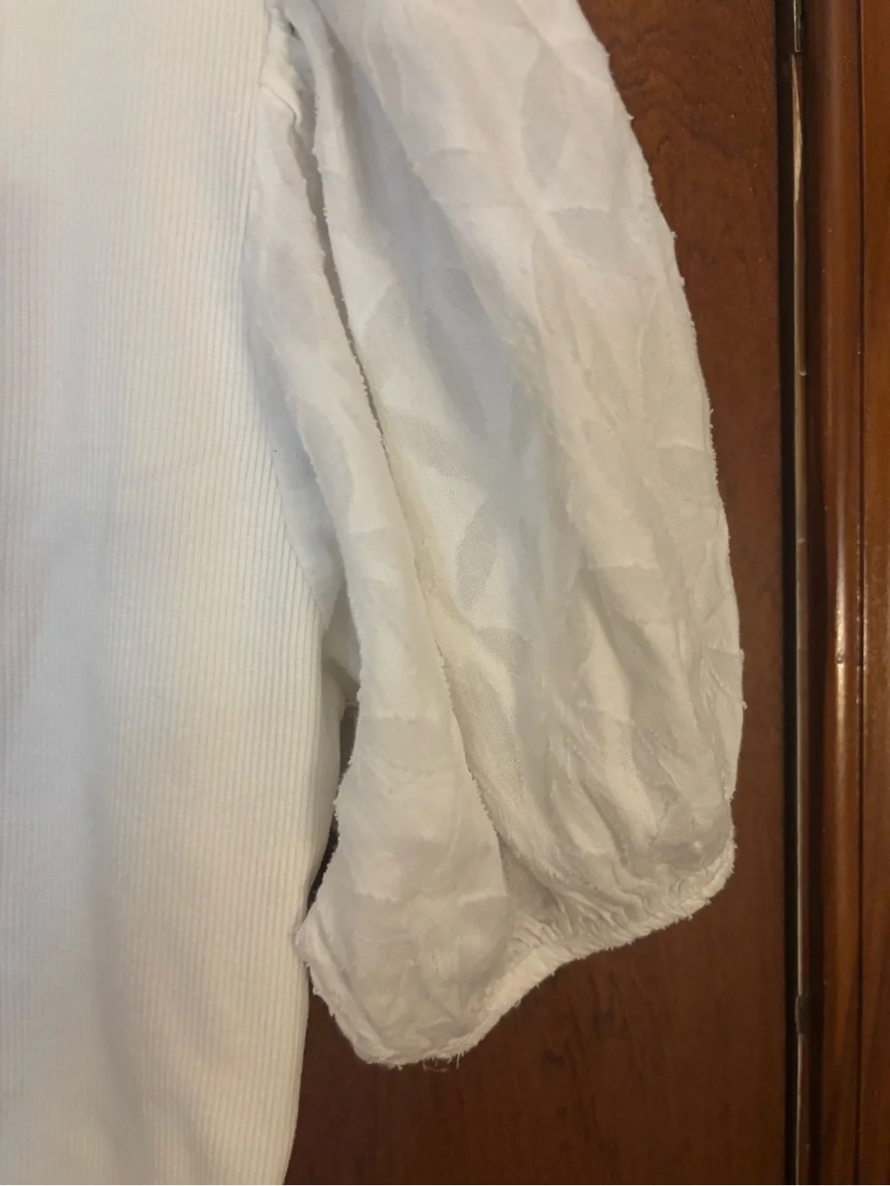 Anthropologie Pilcro Ivory Puff Sleeve Top Size M